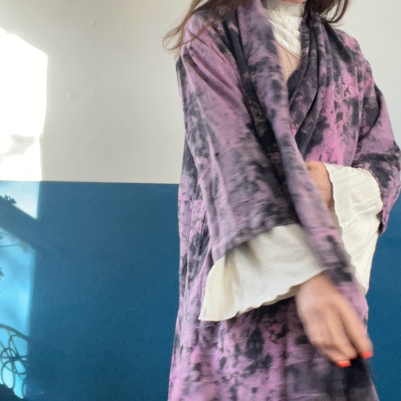 Linen Tie-Dye Women's Jacket/ Robe - Picture 3 of 5